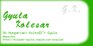 gyula kolesar business card